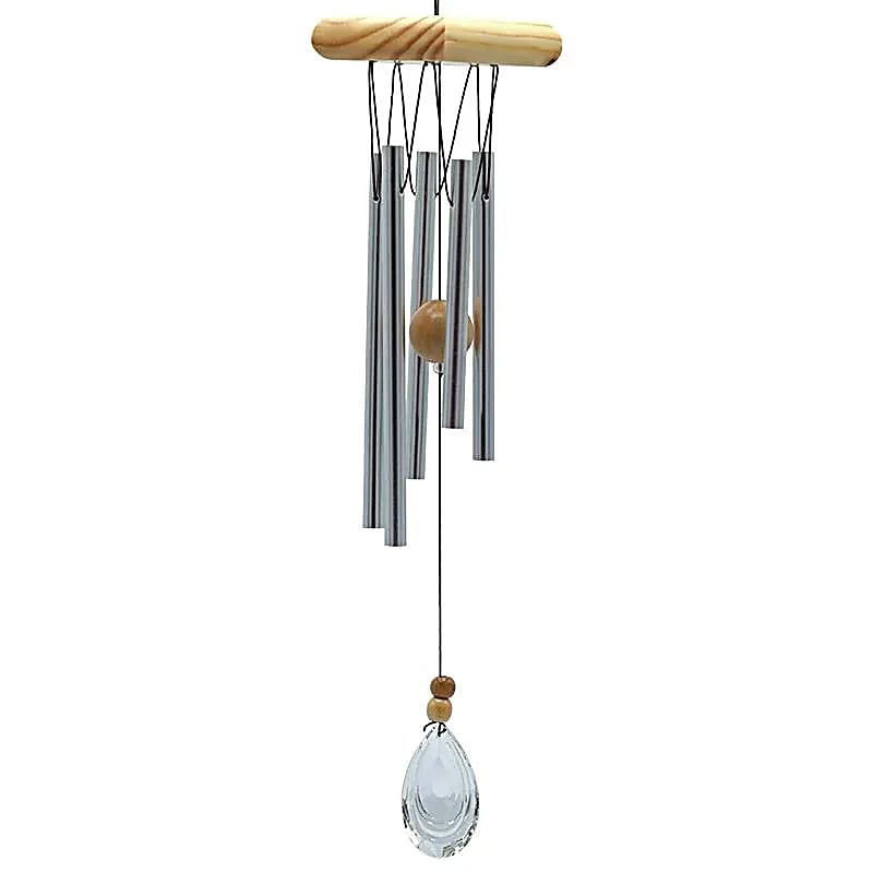 Carillón de viento de 5 tubos y colgante de cristal