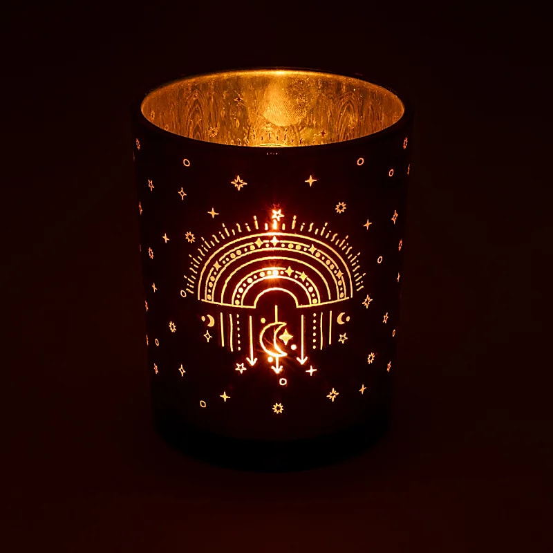 Candle light holder metallic Rainbow
