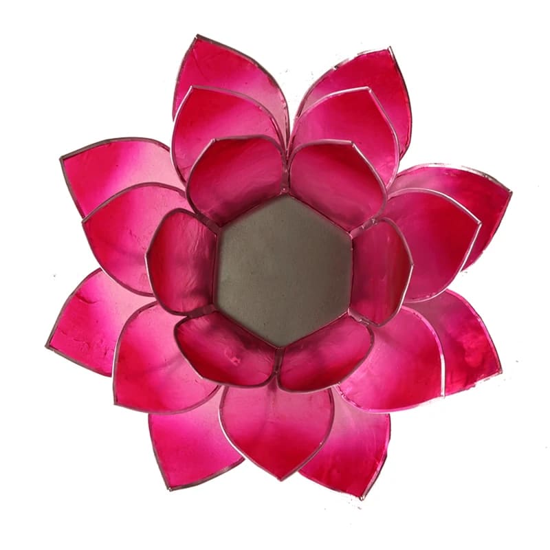 Lotus Teelichthalter rosa silberfarbig