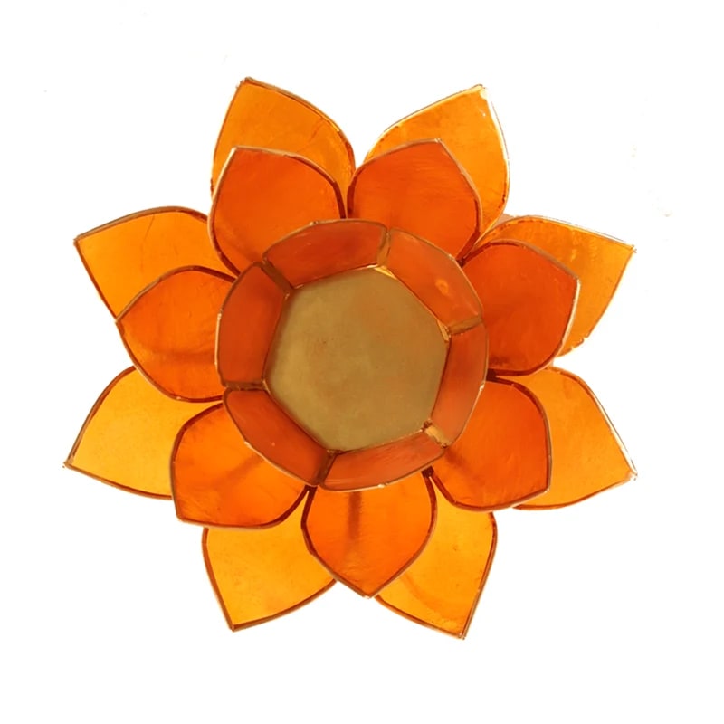 Lotus atmospheric light chakra 2 orange gold trim