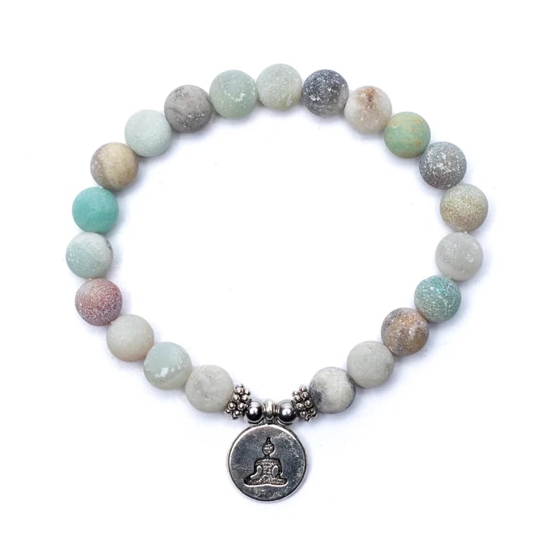 Mala/armband amazoniet elastisch met boeddha