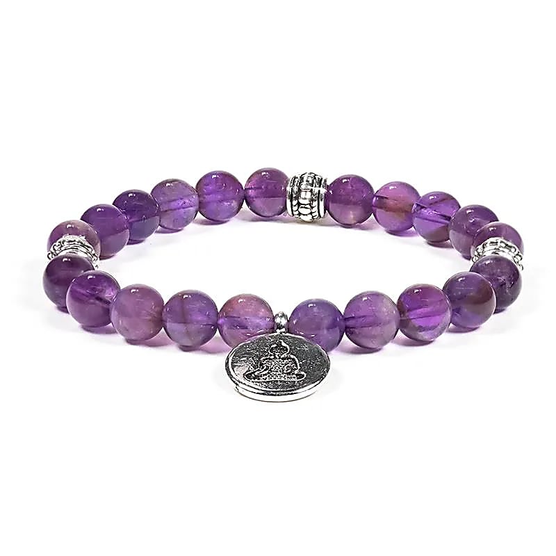 Mala/bracelet amethyst elastic with buddha