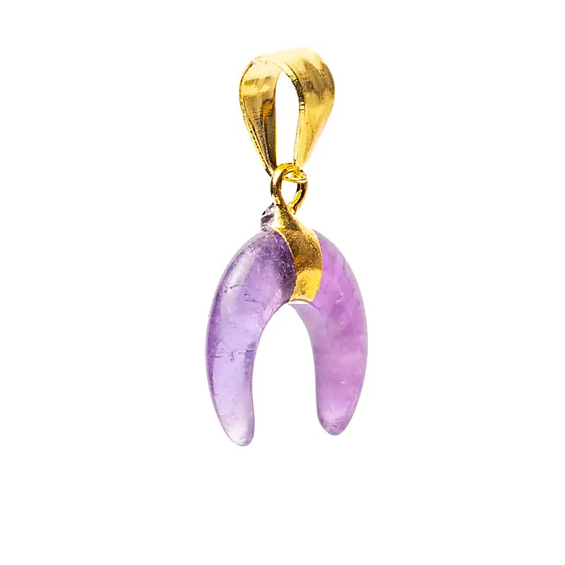 Pendentif lune croissante améthyste