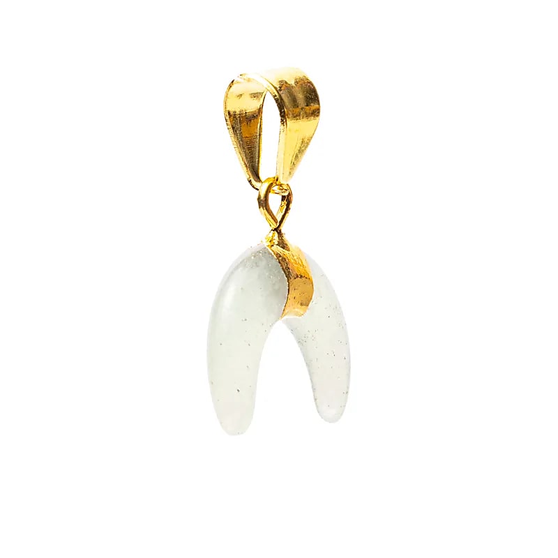 Crescent moon pendant green aventurine
