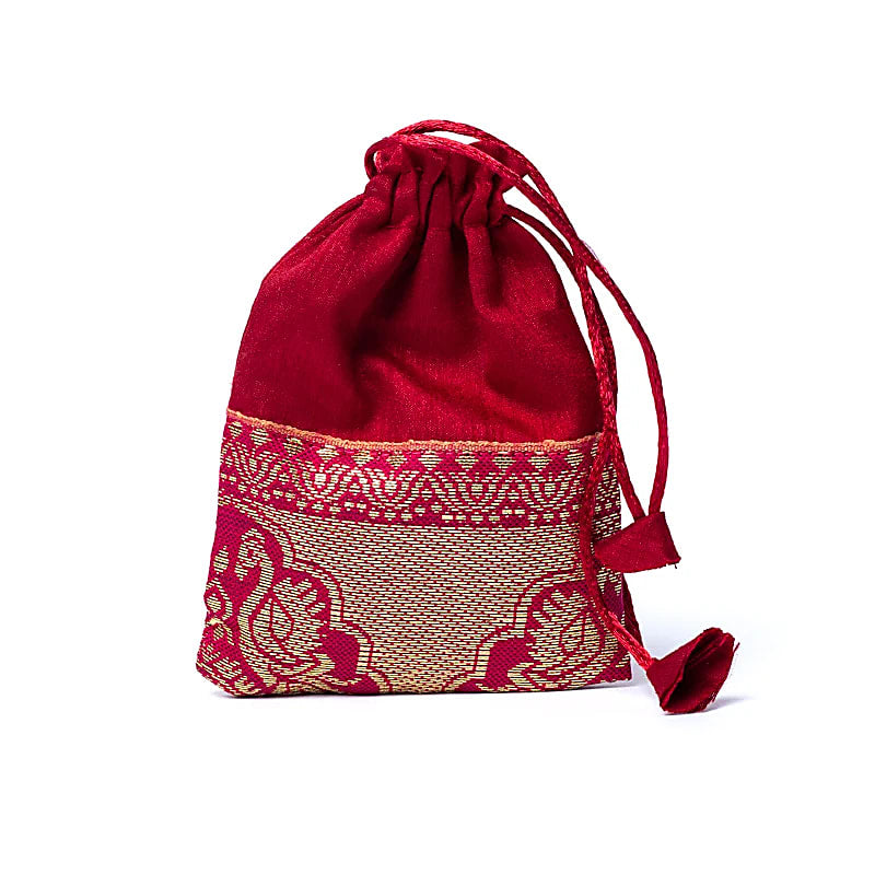 Mala peach moonstone/ rudraksha AA quality in pouch