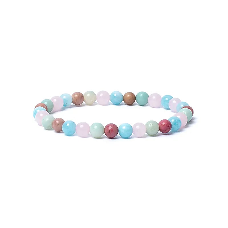Armband Aquamarin/Rosenquarz/Amazonit/Thulit AA Qualität elastisch