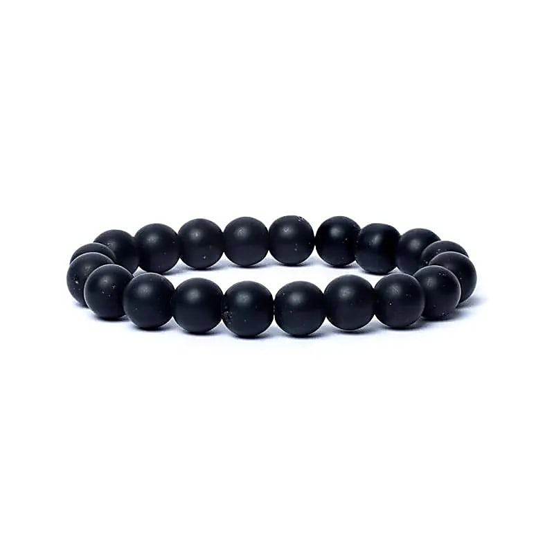 Bracelet black onyx mat finish AA quality elastic