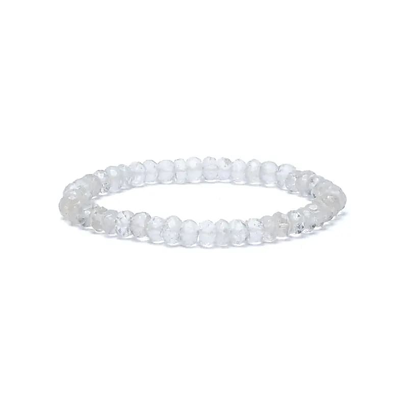 Bracelet rock crystal facet AA quality elastic