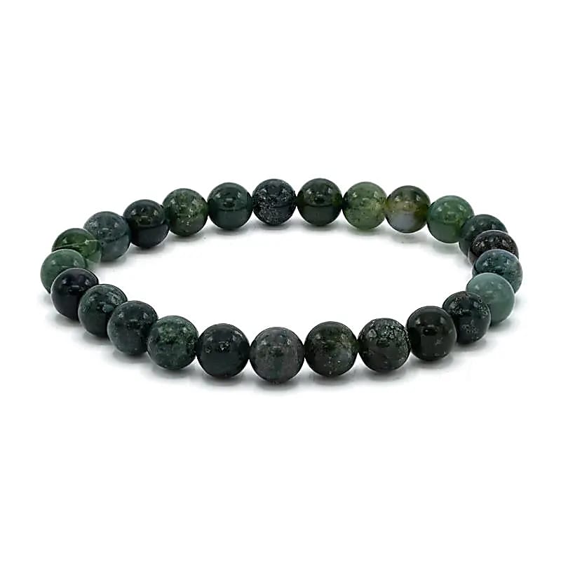 Armband für breites Handgelenk mit Moosachat