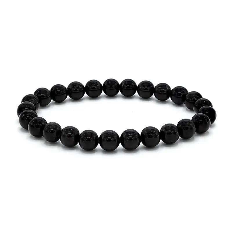 Bracelet for wide wrist with black tourmaline
