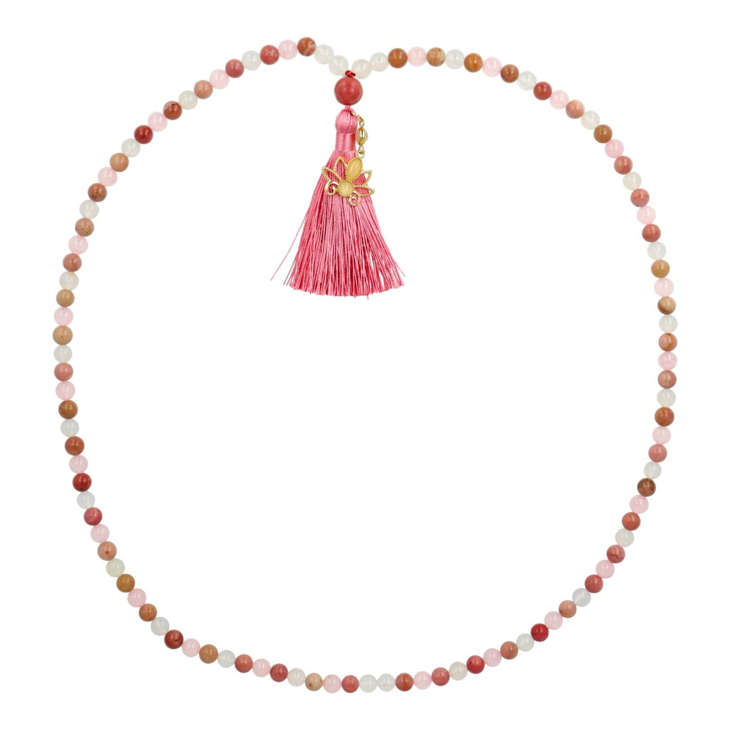 Mala lotus, rhodoniet, rozenkwarts & witte agaat - 12739