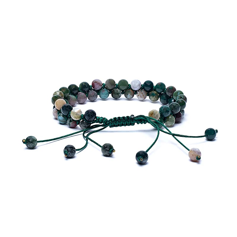 Bracelet agate double rang ajustable
