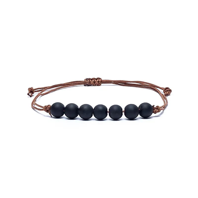 Pulsera de obsidiana ajustable