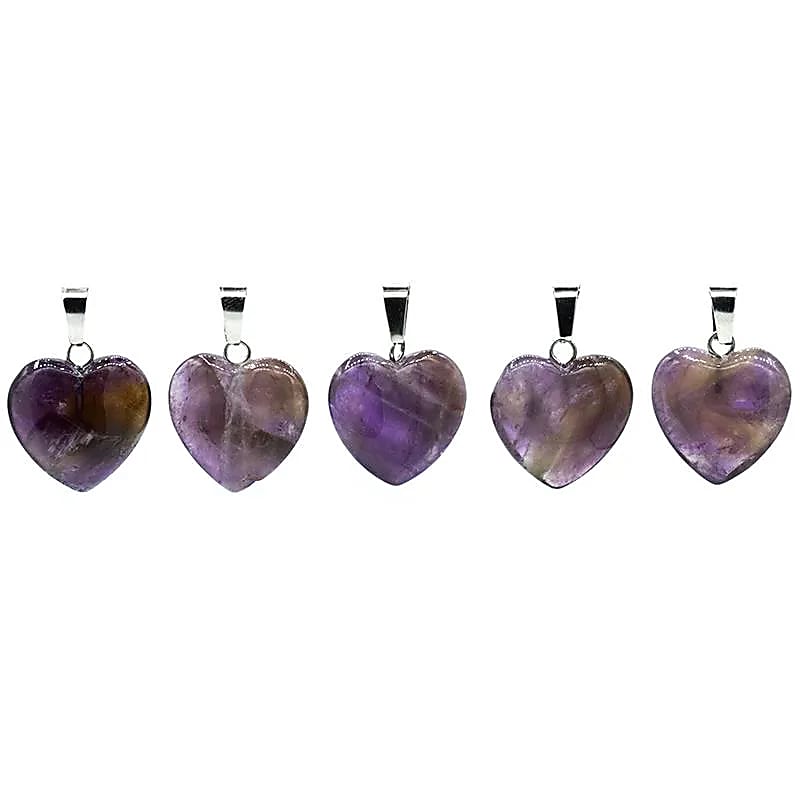 Pendentif améthyste en forme de coeur