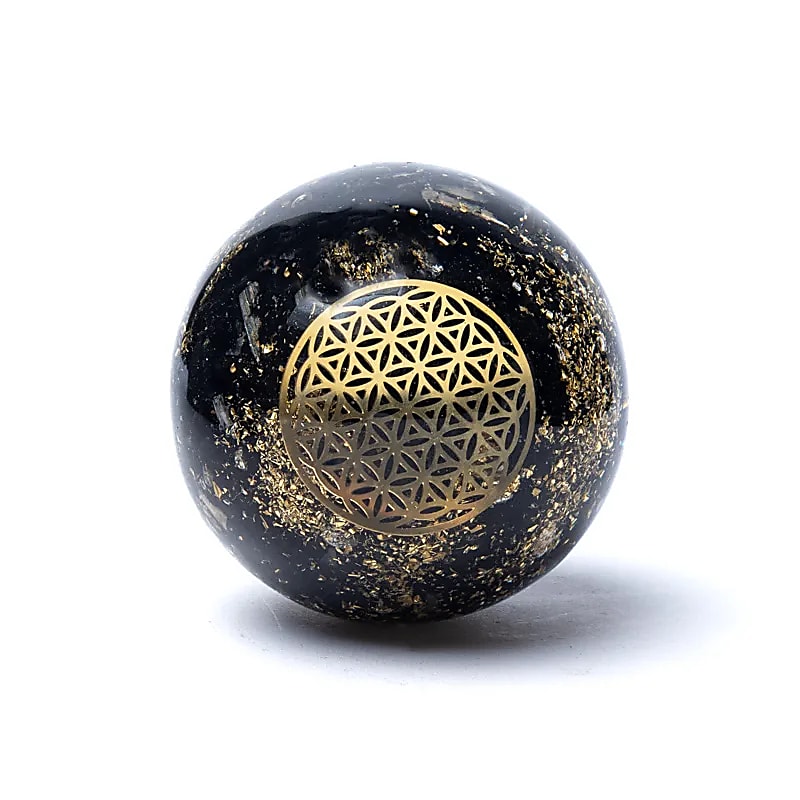 Esfera de orgonita Turmalina Flor de la Vida