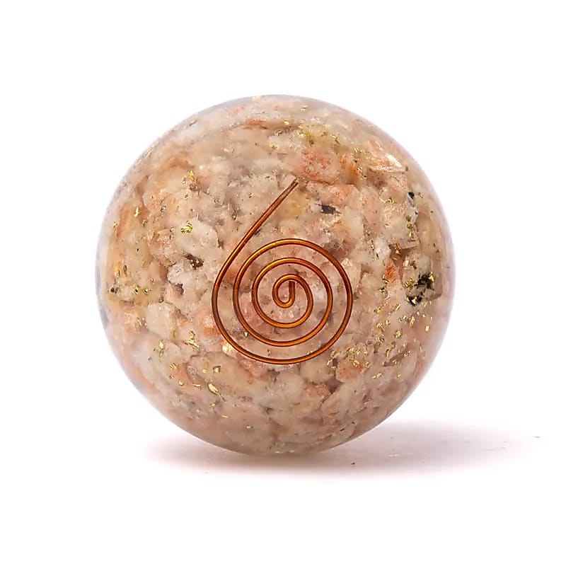 Orgonite sphère pierre de soleil avec soleil