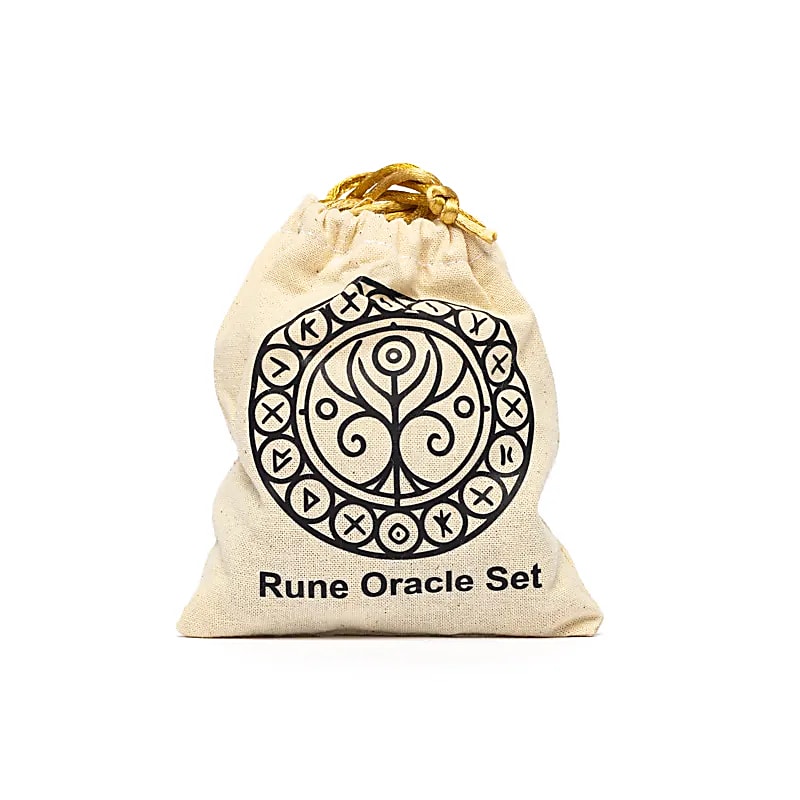 Oracle runique Améthyste en sachet en coton