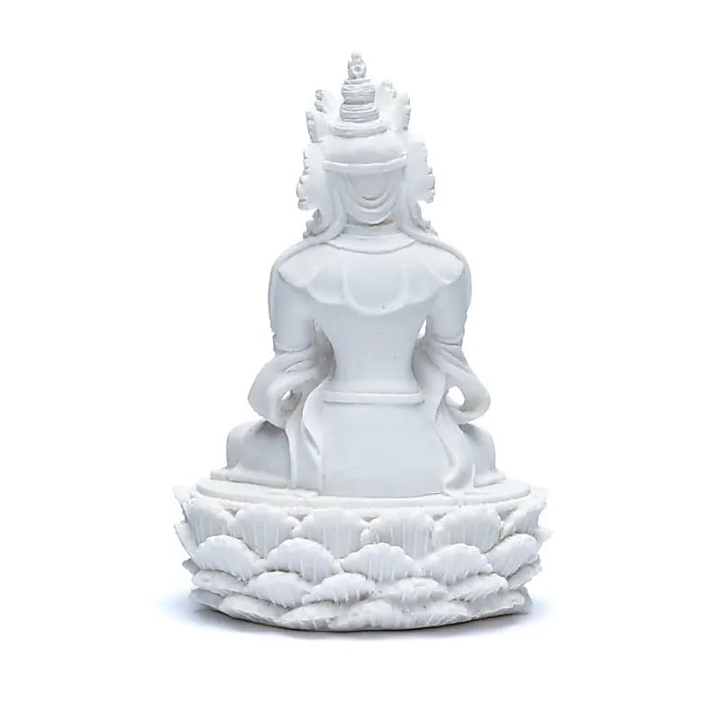 Estatua de Buda con dorje y campana blanco