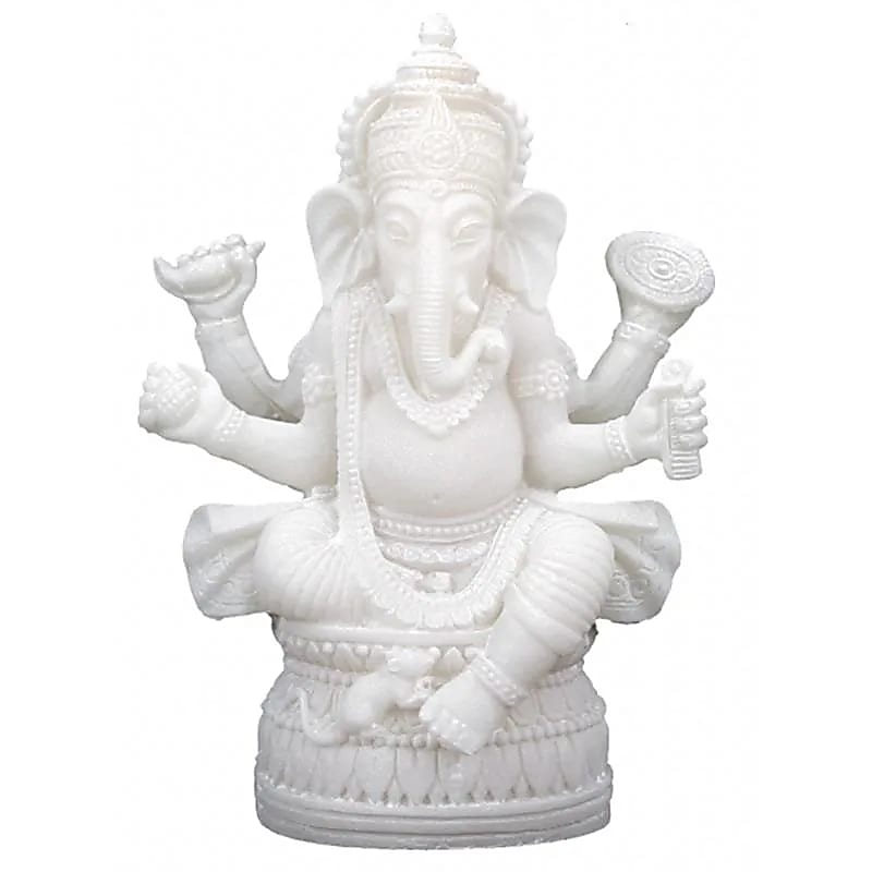 Ganesh blanc statuette