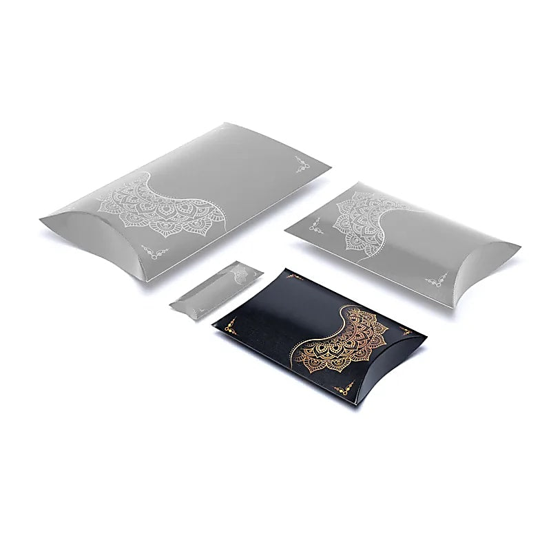 Busta di cartone M fiore mandala nero oro