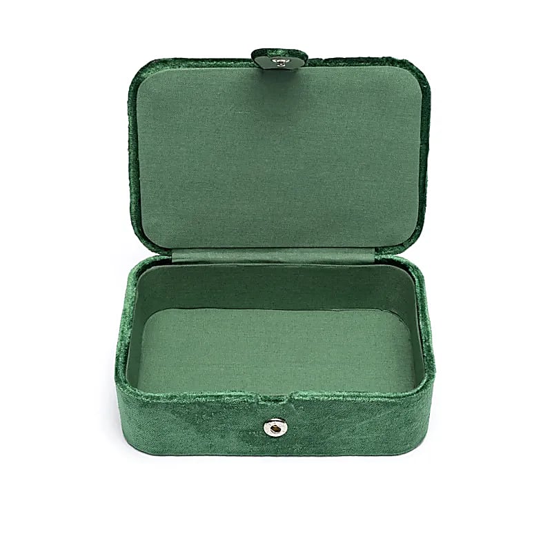 Coffret à bijoux / tarot velours vert avec lotus
