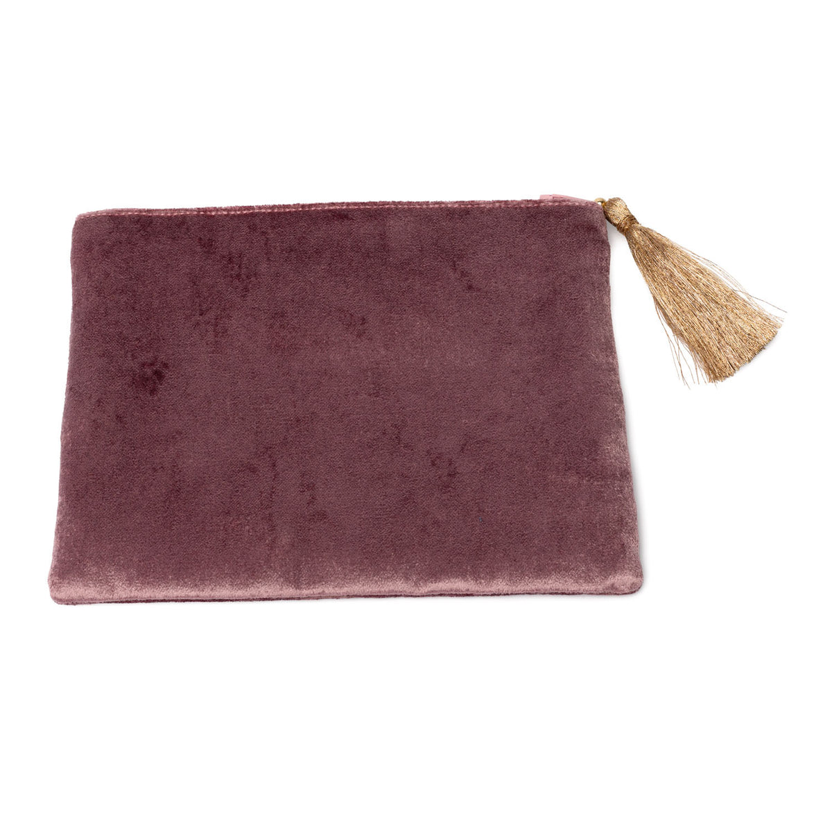 Astuccio in velluto rosa con cerniera e dea