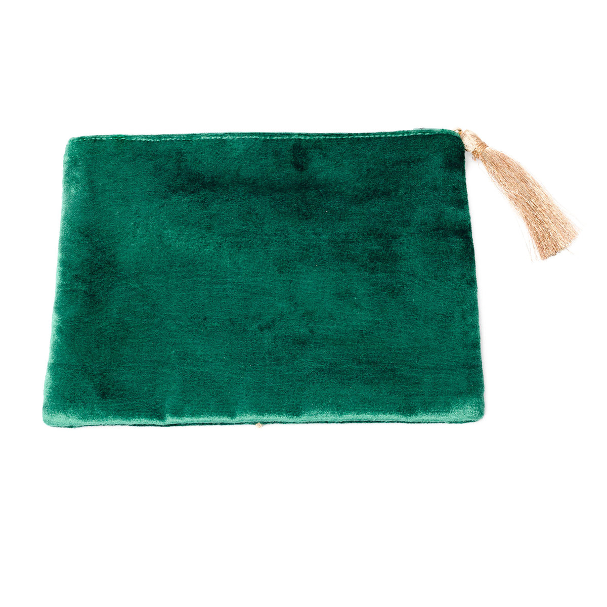 Astuccio in velluto verde con cerniera e occhio dei tarocchi