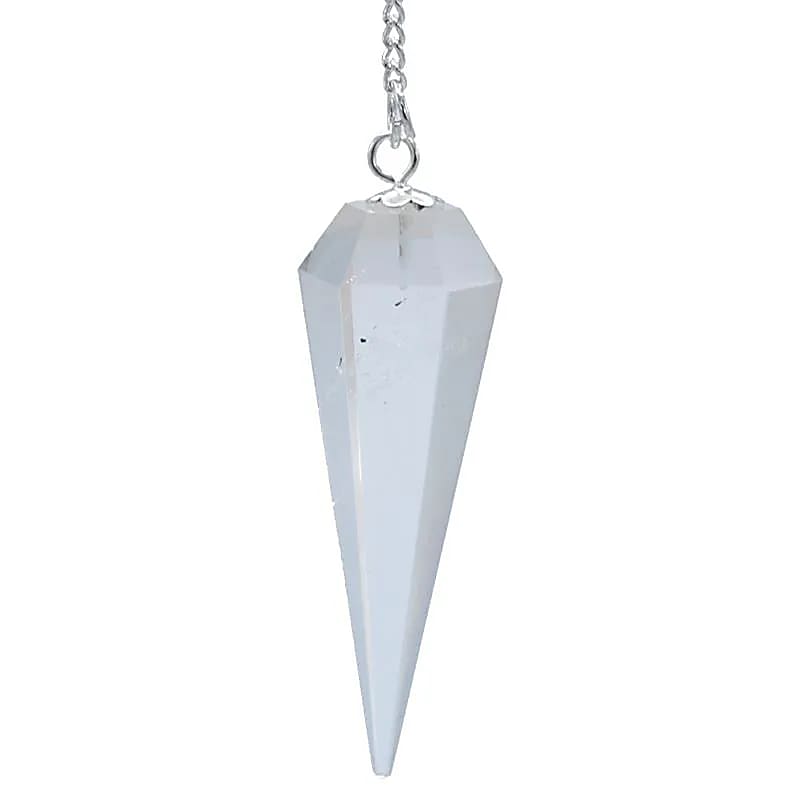 Pendule cristal de roche pointe à facettes