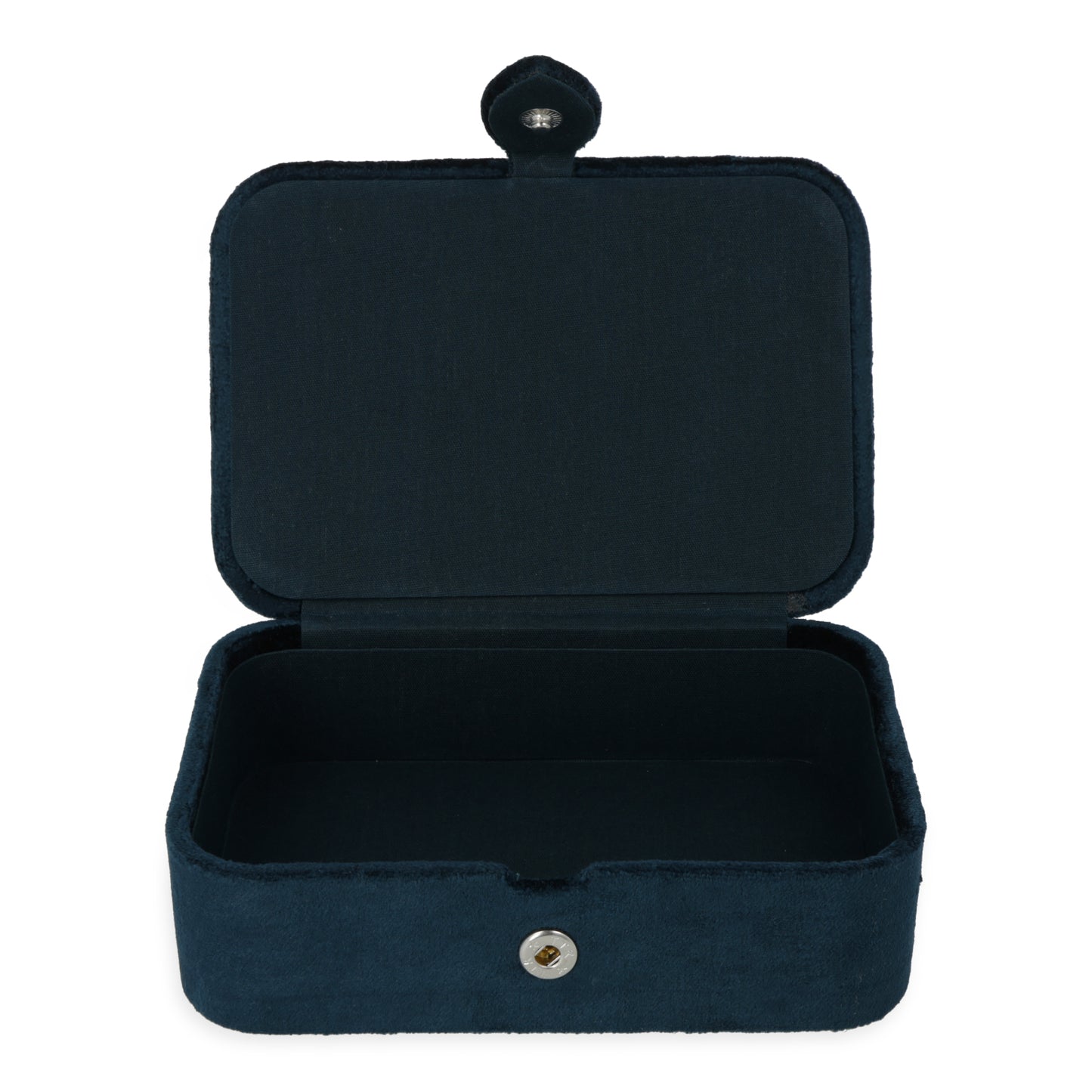 Schmuck- / Tarotkästchen Samt dunkelblau mit Blumen