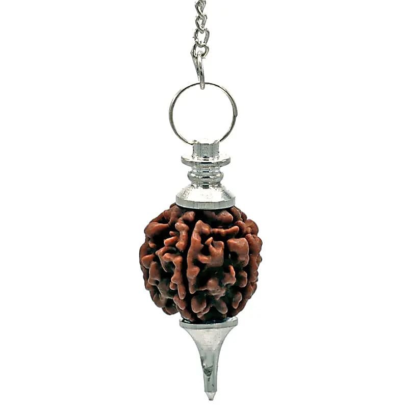 Pendule couleur argent avec Rudraksha