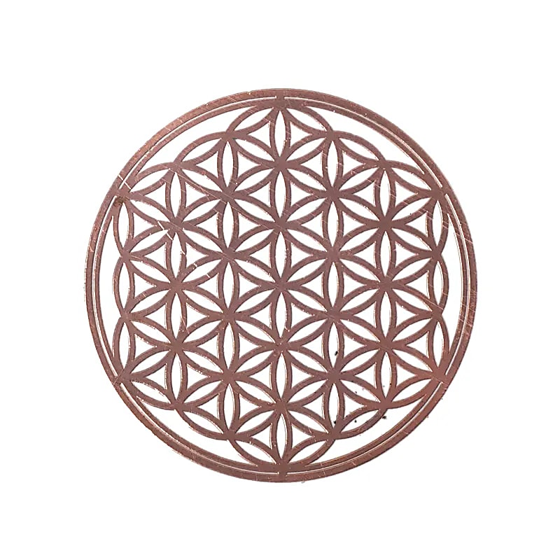 Metal Flower of Life sticker rose gold 4x
