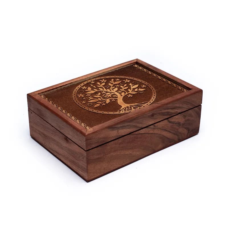Caja de Tarot de madera con Árbol de la vida