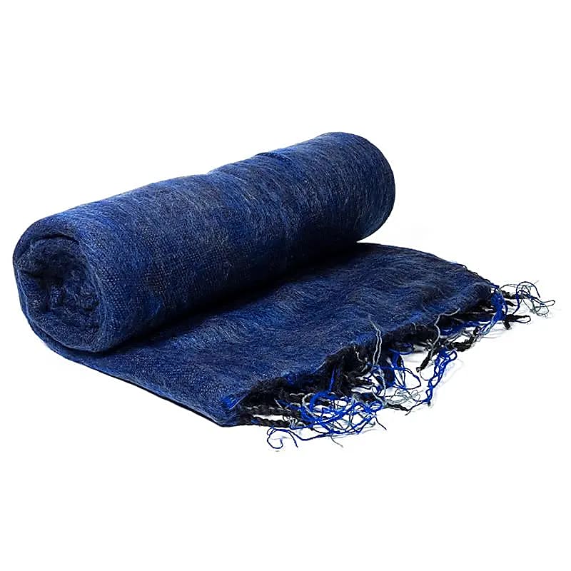 Meditation Pashmina Shawl plain dark blue