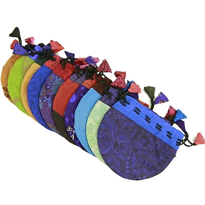 Vintage silk bag mixed colours