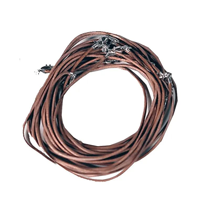 Collier en cuir avec fermoir à homard marron clair