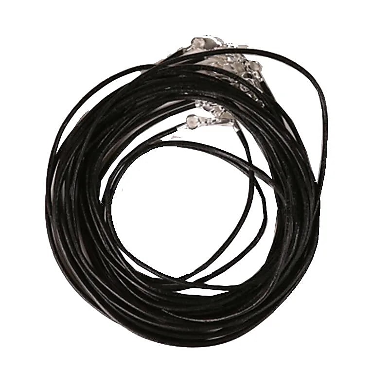 Leather necklace with lobster clasp black