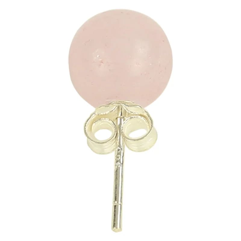 Rose quartz ear-studs 925 silver