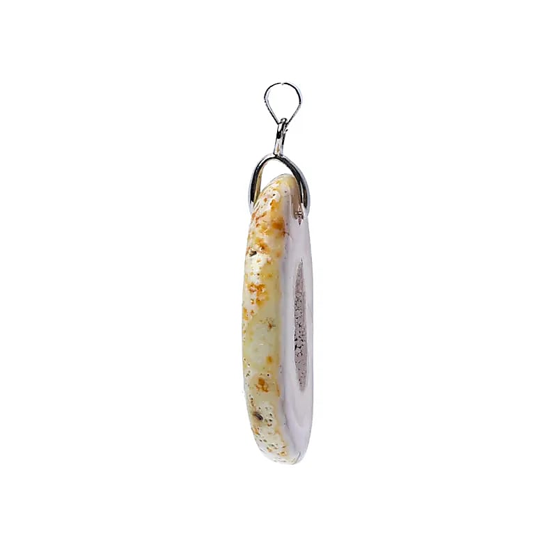 Agaat edelsteenhanger met kristallisatie