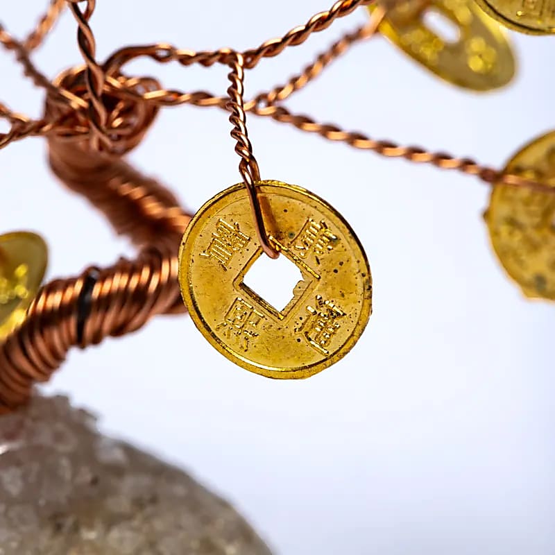 Mini présentoir d'arbre à monnaie avec 32 pièces - ± 4,5 cm ; ± 20g