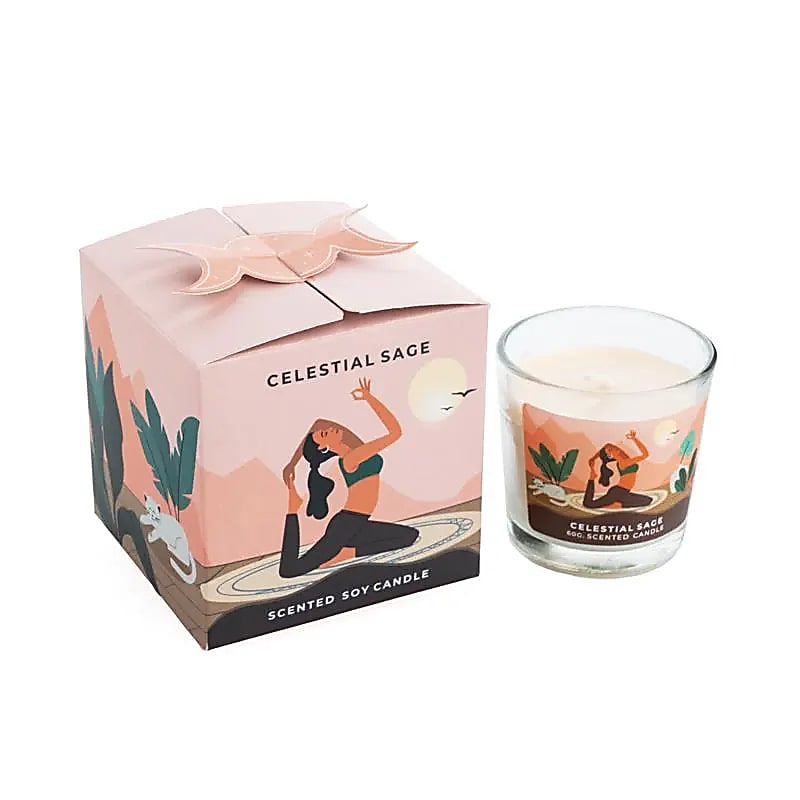 Bougie en cire de soja Moonshine Yoga Sauge Céleste