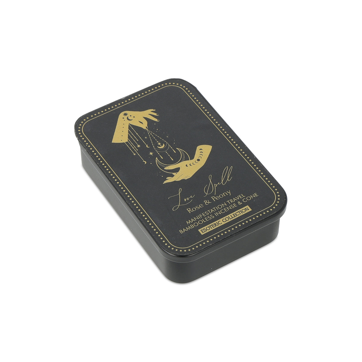 Incienso Esoteric Collection Love Spell & quemador en cajita deslizante de hojalata