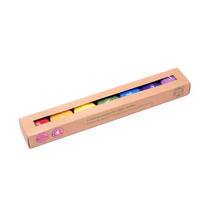 Chakra scented tea light candles set of 7
