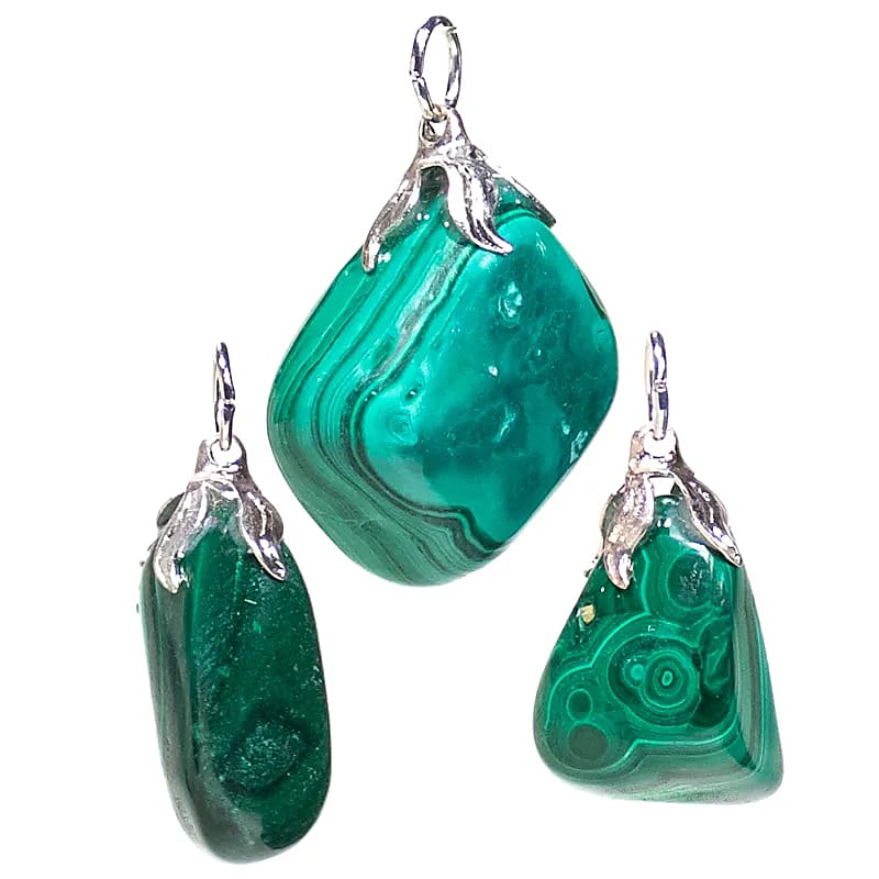 Pendentif pierre gemme Malachite