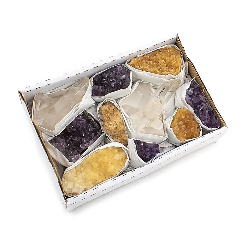 Power box 17 Citrine, Amethyst & Rock crystal
