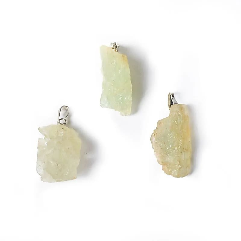 Pendentif pierre précieuse calcite verte brute