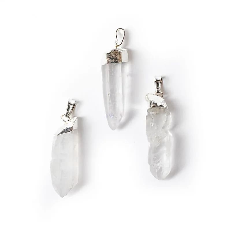 Pendentif cristal de roche brut