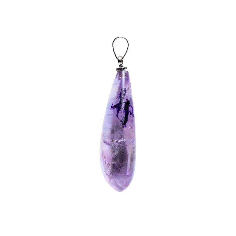 Pendentif en pierre précieuse d'améthyste en forme de goutte