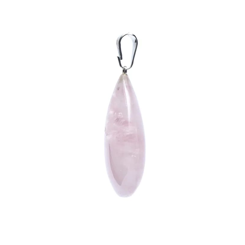 Colgante de cuarzo rosa en forma de gota