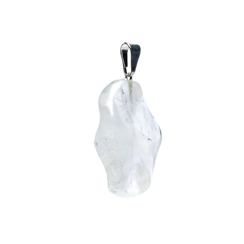 Pendentif pierre gemme cristal de roche forme fantaisie