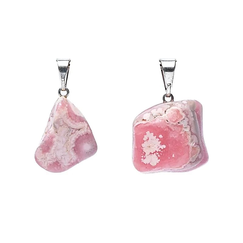 Pendentif en pierre précieuse rhodochrosite percée